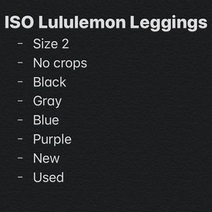 ISO Lululemon Leggings